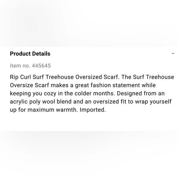 NWT Rip Curl Treehouse Oversized Scarf - Picture 4 of 4